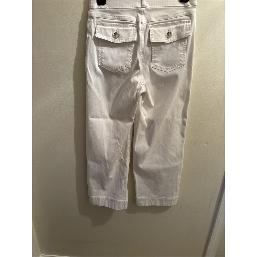 Spanx Pants Women's S White Crop Capri Stretch Front & Back Pockets Stretchy - Picture 4 of 9